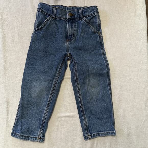 Carhartt Denim Carpenter Jeans Youth Size 3T Toddler Adjustable Waist Utility - Picture 4 of 5